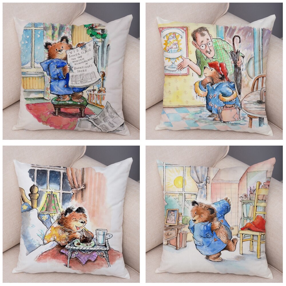 Cartoon Bear Cushion Cover