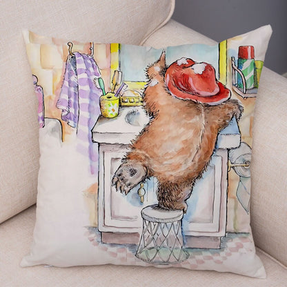 Cartoon Bear Cushion Cover