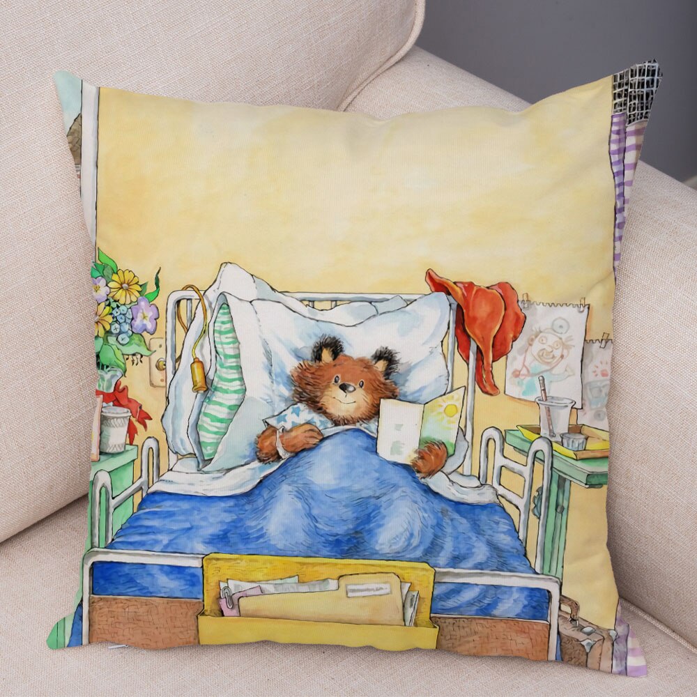 Cartoon Bear Cushion Cover