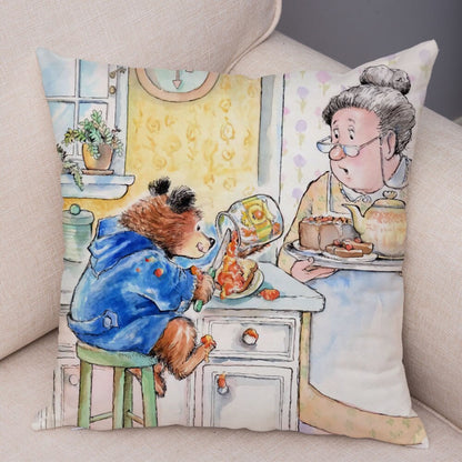 Cartoon Bear Cushion Cover