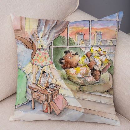 Cartoon Bear Cushion Cover