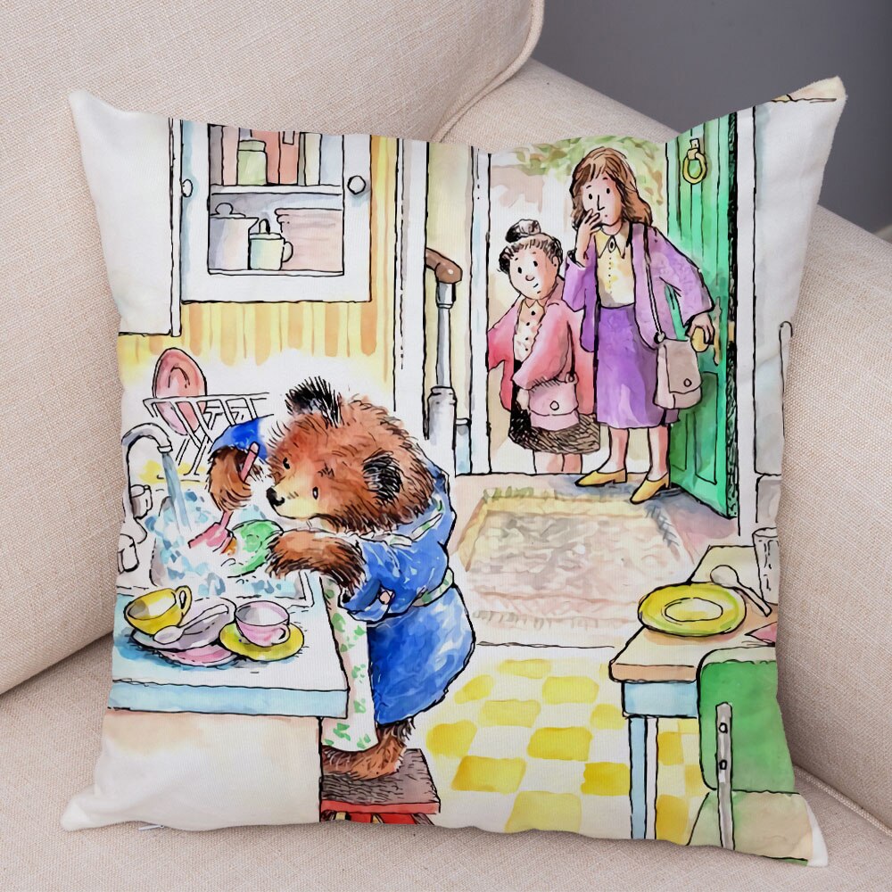 Cartoon Bear Cushion Cover