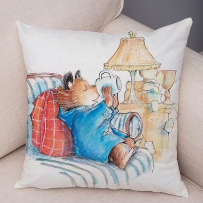 Cartoon Bear Cushion Cover