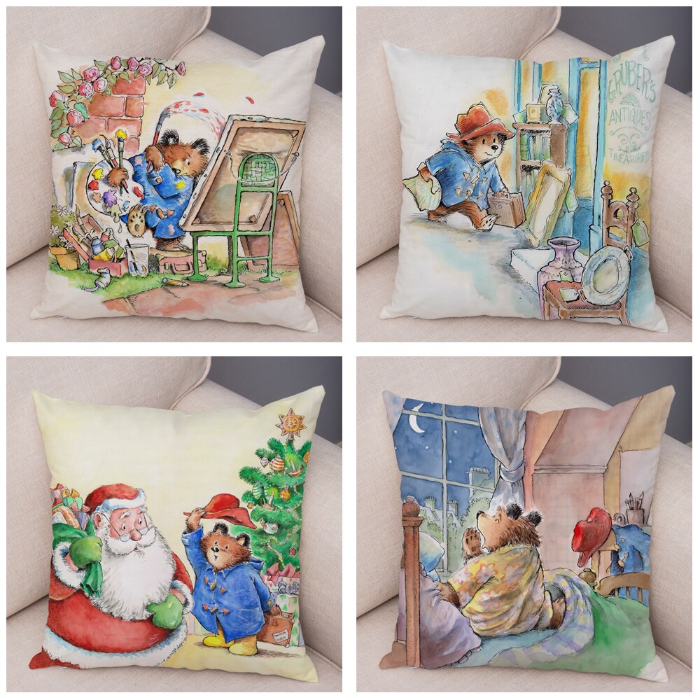 Cartoon Bear Cushion Cover