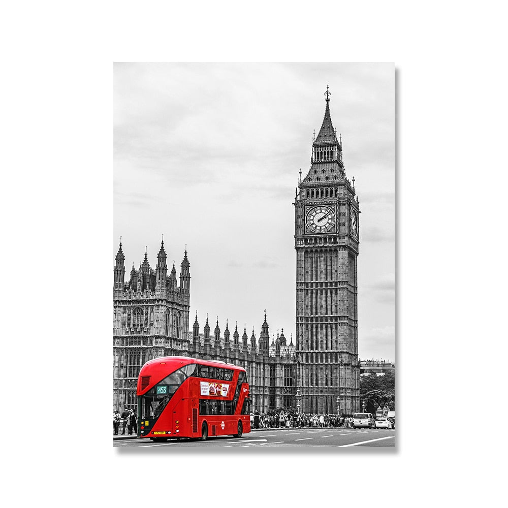 London Red Bus Poster