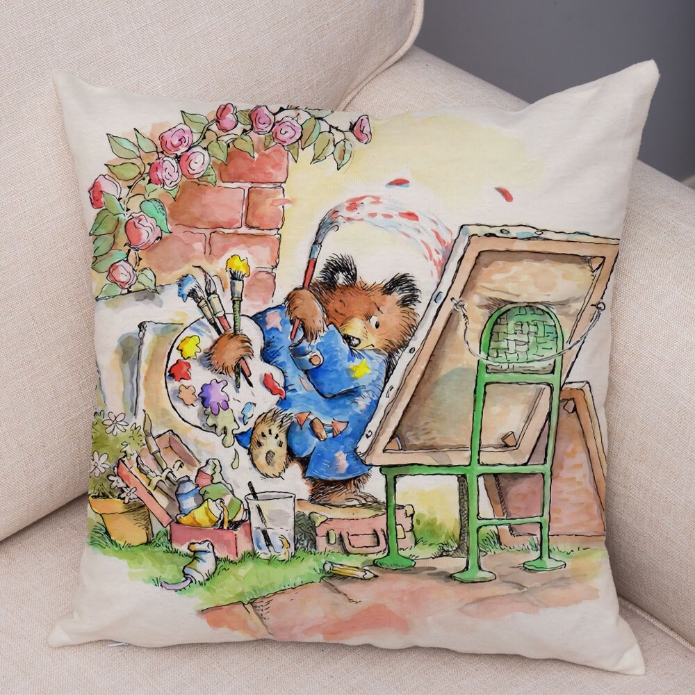 Cartoon Bear Cushion Cover