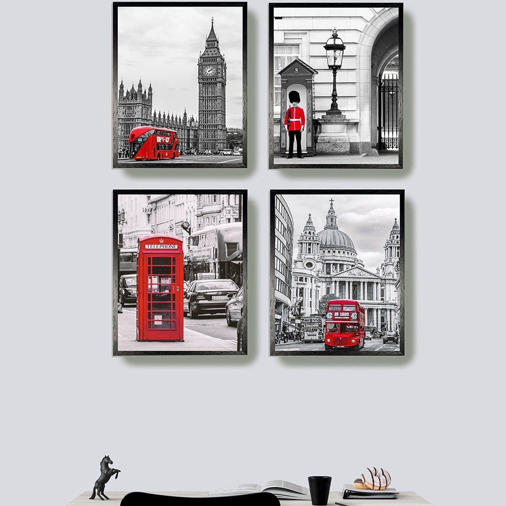 London Red Bus Poster